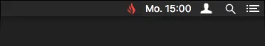 Bushfire-Symbol in der macOS-Menüleiste